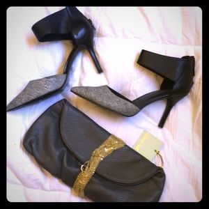 NWOT Nine West Fashion forward black/grey heels